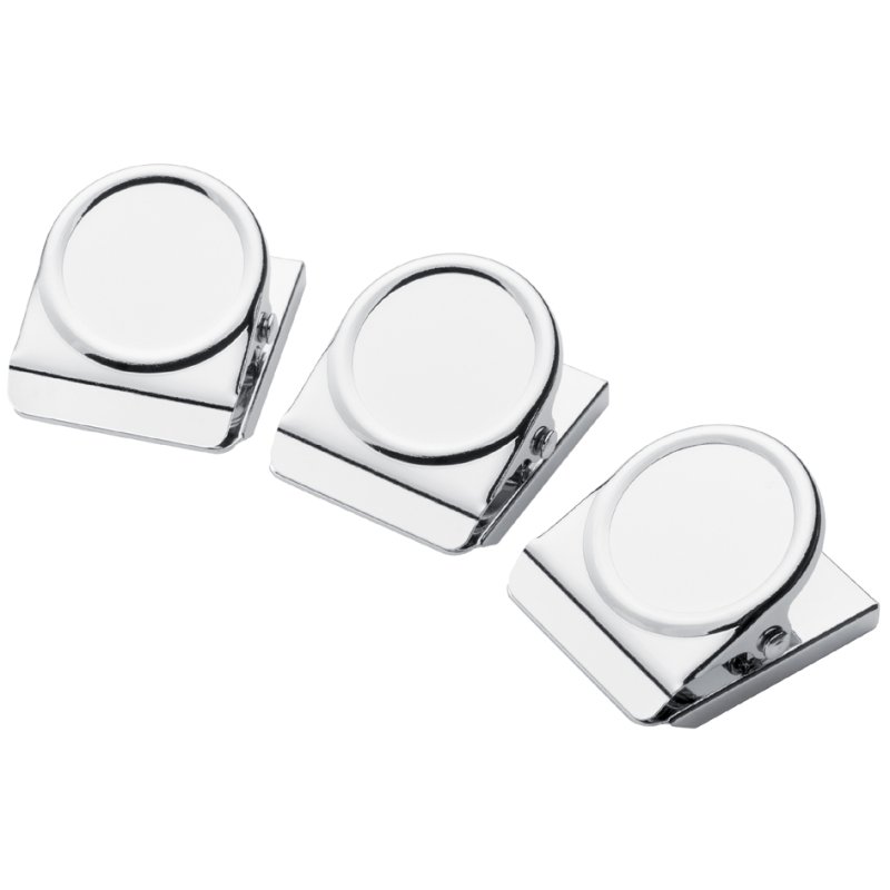 WESTCOTT magnetische clips 38x45mm zilver/chroom 3 stuks